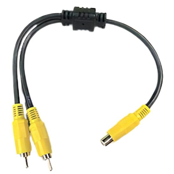 【カモン(COMON)製】RCAビデオ2分配ケーブル(メス⇔オスx2)/0.3m【VDF-Y】