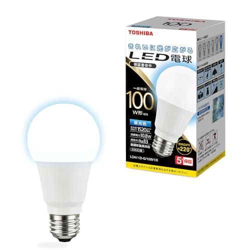 TOSHIBA(東芝) LED電球 E26 A形 100W相当 全方向 昼光色 1P 密閉器具対応 ...