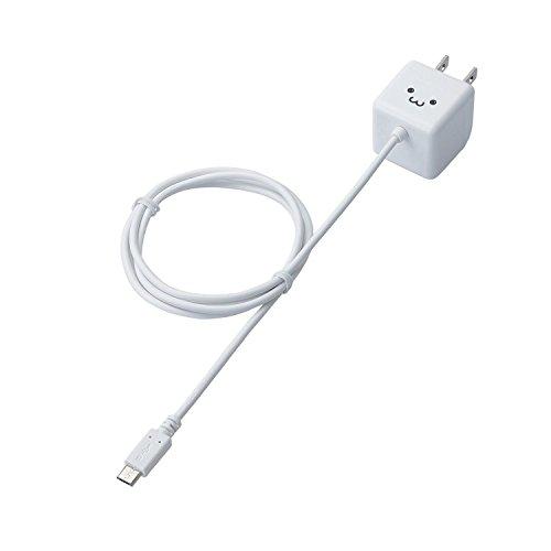 エレコム スマホ用AC充電器/microUSB/CUBE/直/1.0m/WH