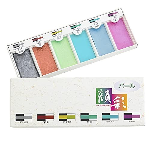 墨運堂 絵具 顔彩 パール 6色セット 15502