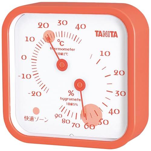 タニタ Tanita 温湿度計 一目で室内環境がわかる 温度 湿度 アナログ 壁掛け 卓上 オレンジ...