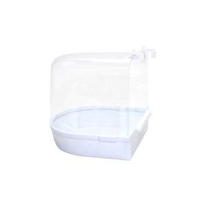 UEETEK 鳥 水浴び容器 バスタブ 小鳥用 水浴び 容器 白 透明