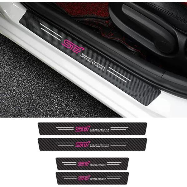 スバル STI サイドステップガード 車用 ドアガードステッカー レザー製 高級素材 傷隠し キズ防...