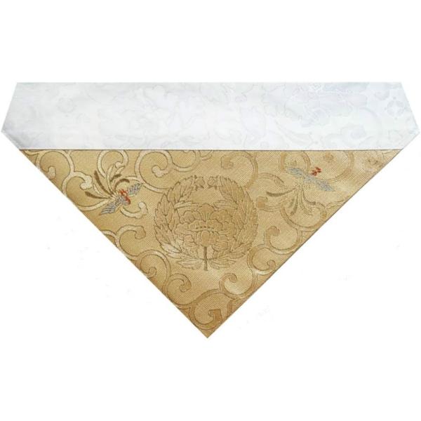 三角打敷織込 抱牡丹 ５０代（京サイズ） 浄土真宗大谷派(東） (綴色)