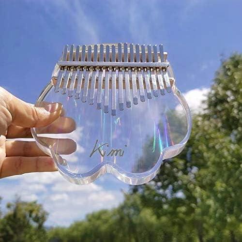 kimi カリンバ17キー 親指ピアノKalimba 透明的なアクリル 高性能保護ケース付き(猫爪)...