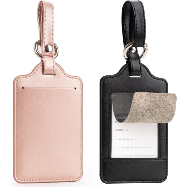 ［2枚セット］ 荷物タグ ネームタグ - スーツケースタグ 紛失対策 名前ラベル IDカード用 社員...