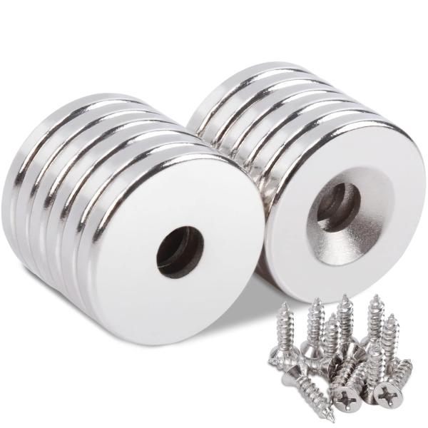 MAYDIYCI ネオジム磁石 マグネット 磁石 超強力 20 x 3mm 皿穴5mm ネオジウム磁...