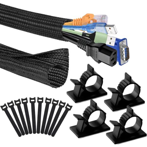 コードカバー、ケーブル カバー、長さ約3M 直径20mm ケーブル まとめる、コードカバー ペット、...