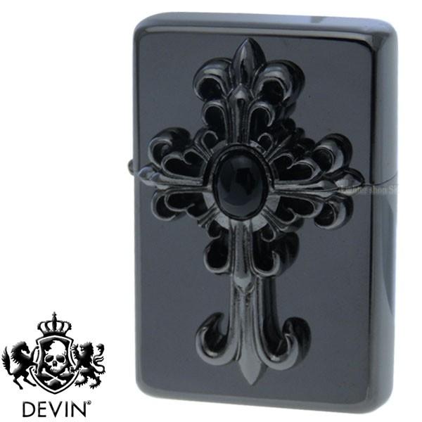 DEVIN デヴィン オイルライター クロスオニキス 黒ニッケル オニキス メタル貼り【送料無料】