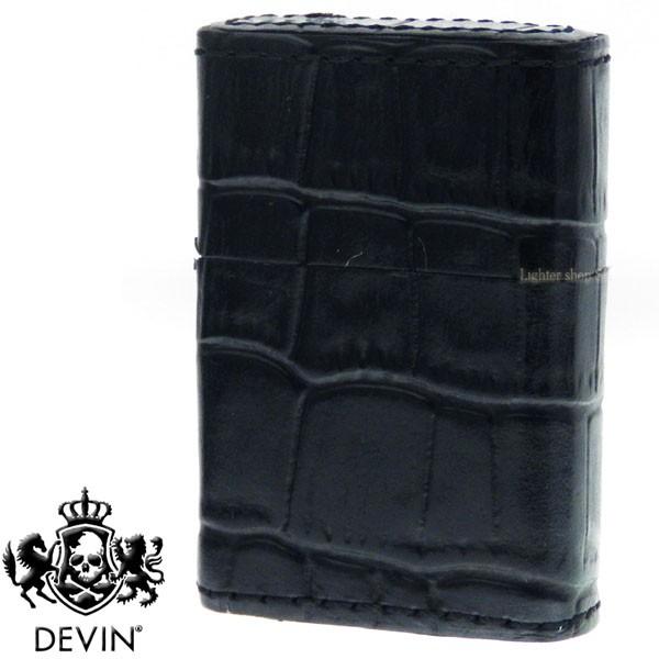 DEVIN デヴィン オイルライター クロコ 全面革巻き 黒【送料無料】