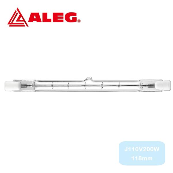 両口ハロゲンランプ　J110V200W 118mm　ALEG/ブライトライト　200W ノーマルタイ...