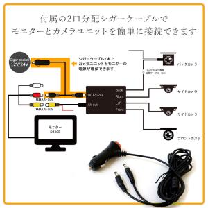 バックカメラ モニターセット シガー電源 カメ...の詳細画像1