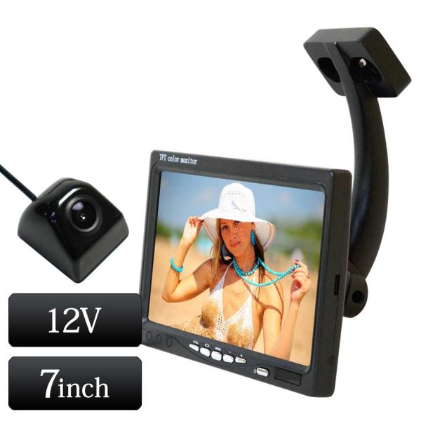 バックカメラ オンダッシュモニター 7インチ　セット ミラー モニター ブラケットセット トラック用...