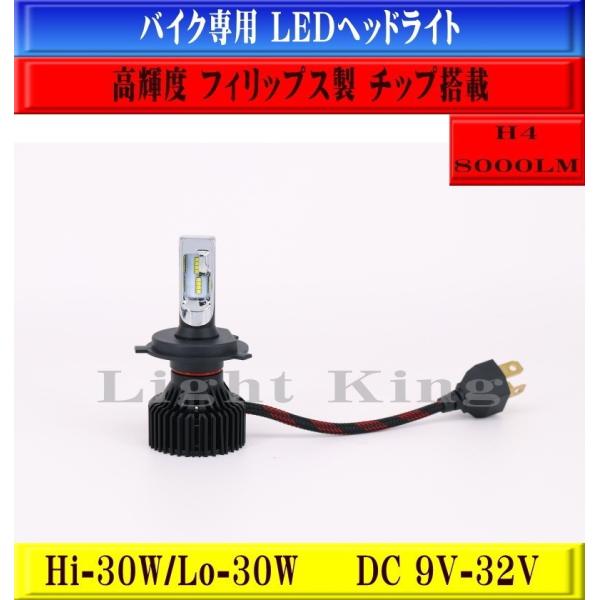 LED ヘッドライト ハイパワー 爆光 8000LM H4 バイク ミニ型 0.1秒点灯 PHILI...