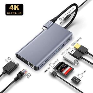 9in1 mac USB C ハブ 4K HDMI出力ポートVGAコンバーターポート RJ45LANポート USB3.0ポート5Gbps高速