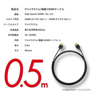 ウルトラスリム HDMI ケーブル 0.5m ...の詳細画像4
