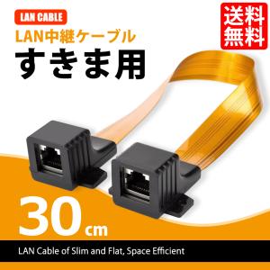 すき間用 LANケーブル LAN中継ケーブル 中継アダプタ 延長コネクタ すき間 RJ45 100Mbps ランケーブル 30cm 送料無料｜lightning