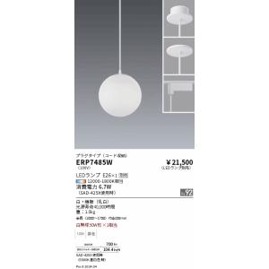 遠藤照明 LEDペンダントライト ERP7485W 電球別売 プラグタイプ