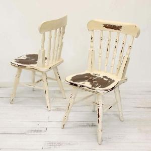 スピンドルチェアー チーク 無垢 白 椅子 フランス アンティークスタイル ホワイト 【LIGNE TROIS】｜ligne3