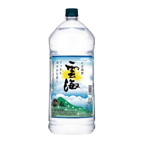 4本までで1梱包 本格そば焼酎 雲海 蕎麦焼酎 25度 4Lペット 宮崎県 雲海酒造 4Lペット 4...