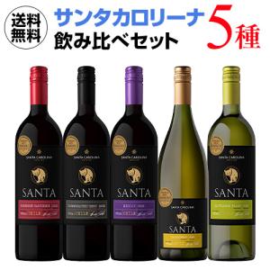 ワインセット サンタ バイ サンタカロリーナ 飲み比べ5種セット 送料無料 長S｜likaman