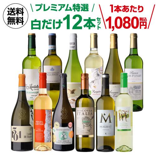 ワインセット 白 12本 飲み比べ 詰め合わせ 白ワインだけ プレミアム特選12本セット 75弾 送...