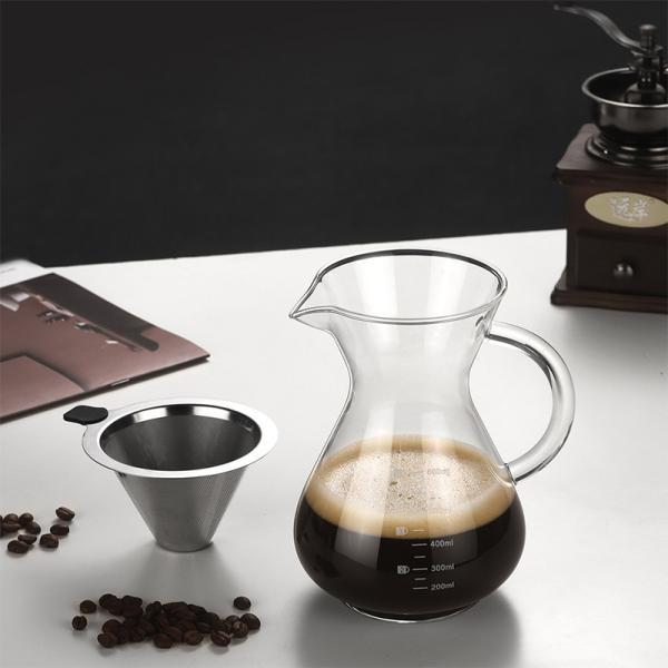 コーヒーポット ガラス コーヒーサーバー  ステンレス コーヒードリッパー フィルター サーバー ポ...