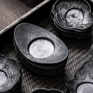 茶器 錫製 茶托 茶道具 煎茶道具 5個 セット 花菱 コースター 茶会 茶