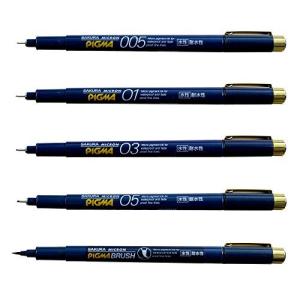 サクラクレパス 水性ペン ピグマ 5種セット 黒 ESDK-5#49