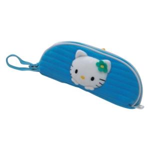 サンリオ人気キャラクターのフワフワケース ファスナー式 ハローキティ 送料無料 Sr 20 Po ブルー 激安セール