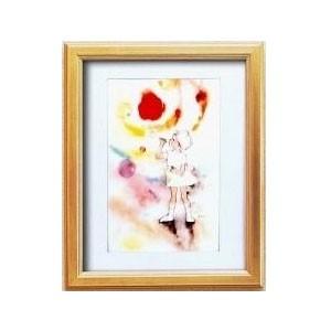 115078 いわさきちひろ絵画額 金 送料無料新品 シャボン玉 送料無料
