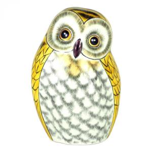 バーゲンセール 九谷焼 6号梟 黄釉彩 N190 13 送料無料