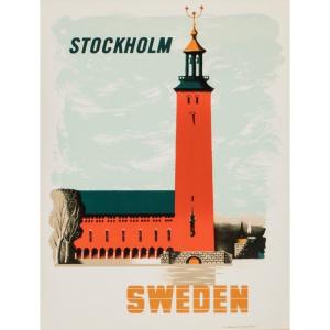 A4アートポスター　ストックホルム スウェーデン/　COME TO SWEDEN　カムトゥスウェーデン　　ネコポス配送可｜lilicocoshop