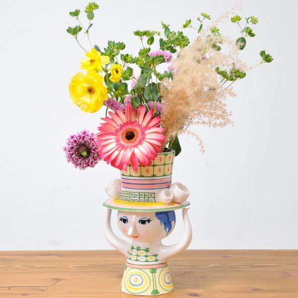 フラワーベース　Lady with Hat レディウィズハット グリーン　H24.5cm　BJORN...