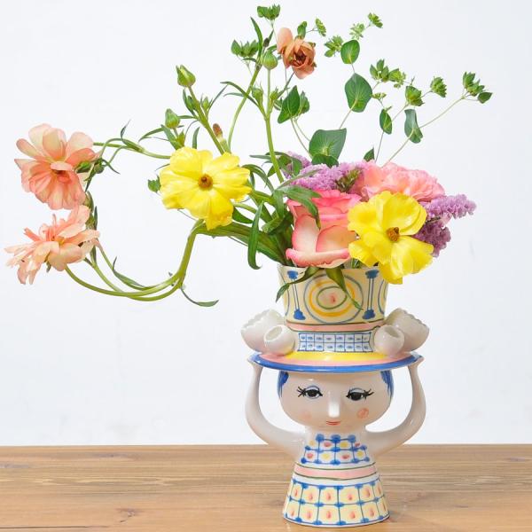 フラワーベース　Lady with Hat レディウィズハット ブルー　H20.5cm　BJORN ...
