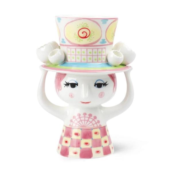 フラワーベース　Lady with Hat レディウィズハット H20.5cm　ピンク・イエロー　格...