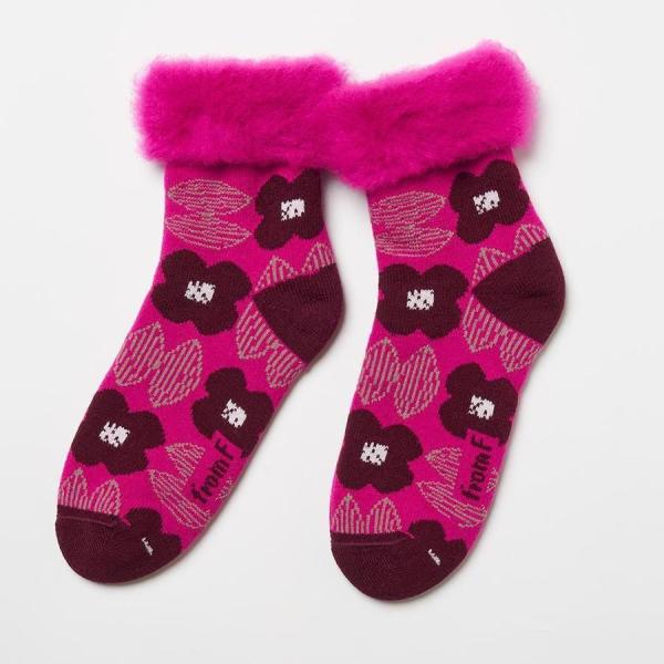 もこもこソックス　Kukkapuutarha（クッカプータラハ）  花畑 ショッキングピンク  約2...