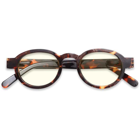 老眼鏡 ブルーライトカット付きリーディンググラス CIRCLE TWIST TORTOISE 鼈甲 ...