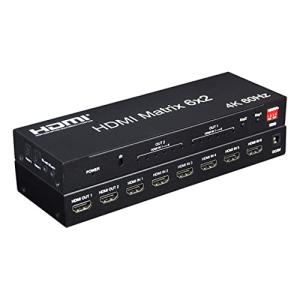 4K 60hz 6x2 HDMI Matrix 6 IN 2 OUT HDMIスプリッタースイッチPCTVデュアルモニター用EDID付き4x2 HDM｜lillianshop