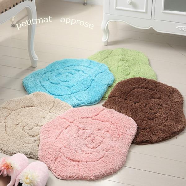 アプローズ 二枚セット マット ラグ バラ柄 チェアマット カーペット 薔薇 花