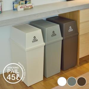 ゴミ箱 45L ふた付き 分別 スタッキング ダストボックス 日本製 重ね