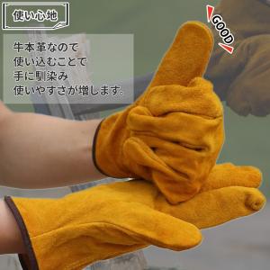 焚き火 手袋 耐熱 グローブ キャンプ 本革 ...の詳細画像2