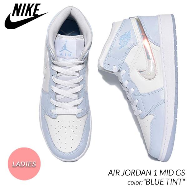 海外限定 NIKE AIR JORDAN 1 MID SE GS &quot;BLUE TINT&quot; ナイキ エ...