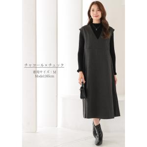 ノースリーブ ワンピース ロング ジャンパース...の詳細画像1