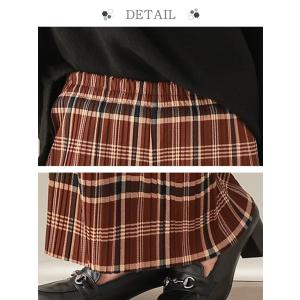 セルフカット 裏起毛 プリーツパンツ ワイドパ...の詳細画像5