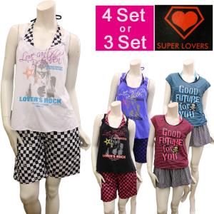 SUPER LOVERS スーパーラバーズ 水着 タンキニ水着 ビキニ セパレート水着 レディース ホルターネック 体型カバー 3点セット 4点セット 大きいサイズ 7S 9M 11L