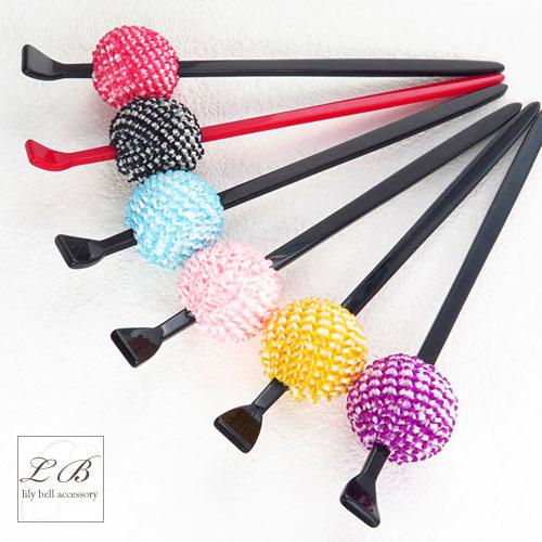 かんざし (js57) 簪 玉かんざし 鹿の子 絞り 日本製 はんなり レトロ モダン 正絹  大玉...