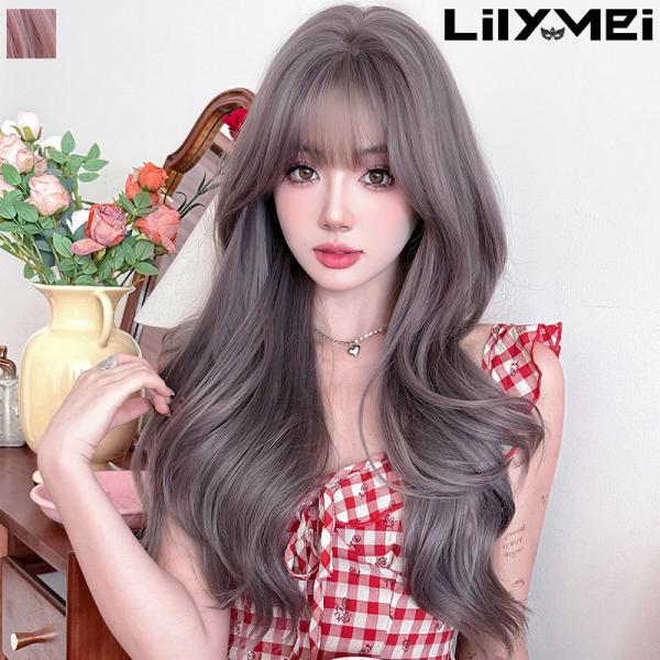 コテ巻き風無造作ウェーブ ライラックアッシュ フルウィッグ【新作】アッシュブラウン カール ウェーブ...