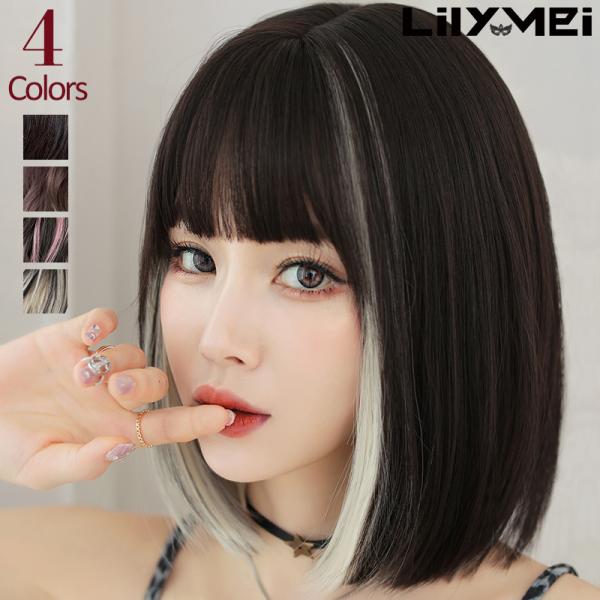 フェイスフレーミング メッシュ ショートボブ ウィッグ 【送料無料】 ウイッグ 耐熱 自然 ボリュー...