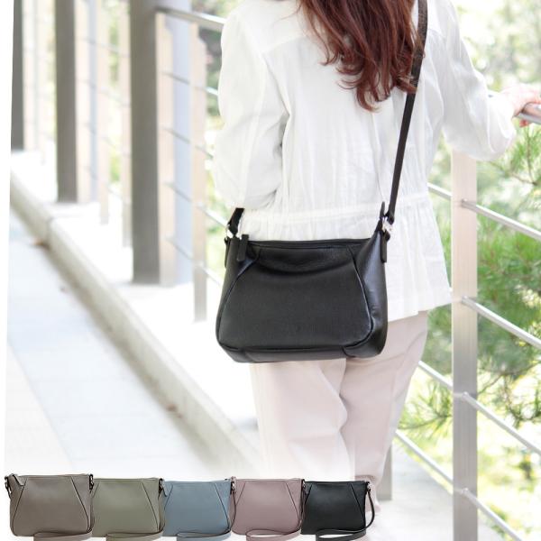 ショルダーバッグ レディース 本革 斜めがけ 肩掛け ソフトレザー 軽い 軽量 小さめ ライム ネオ...